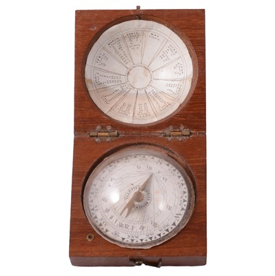 Lot 296 - 18th/19th century mahogany domed pocket compass, Charles Nephew & Co, Calcutta