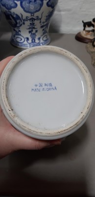 Lot 19 - Ten modern Chinese blue and white jars and covers