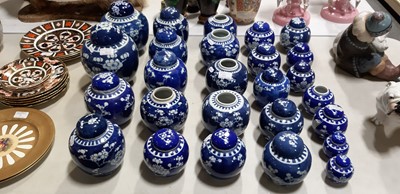 Lot 53 - Collection of Chinese blue and white ginger jars and covers