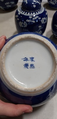 Lot 53 - Collection of Chinese blue and white ginger jars and covers