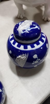 Lot 53 - Collection of Chinese blue and white ginger jars and covers