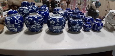 Lot 53 - Collection of Chinese blue and white ginger jars and covers