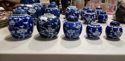 Lot 53 - Collection of Chinese blue and white ginger jars and covers