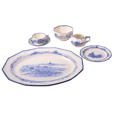 Lot 114 - Royal Doulton 'Norfolk' pattern blue and white tea service