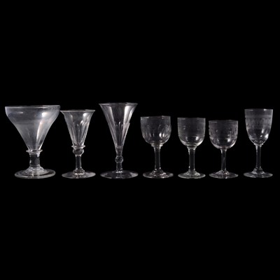 Lot 71 - Small collection of Victorian and other ale flutes and other glassware