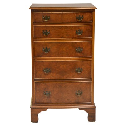 Lot 340 - Reproduction burr walnut chest of drawers