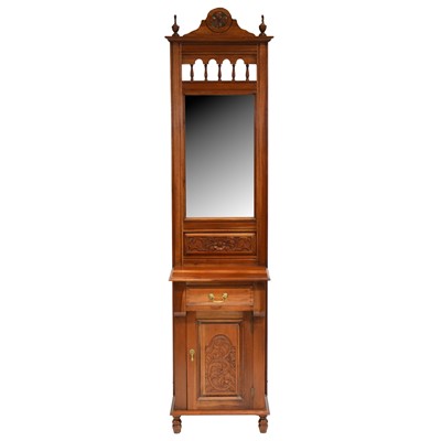 Lot 103 - Mirror-back hall stand