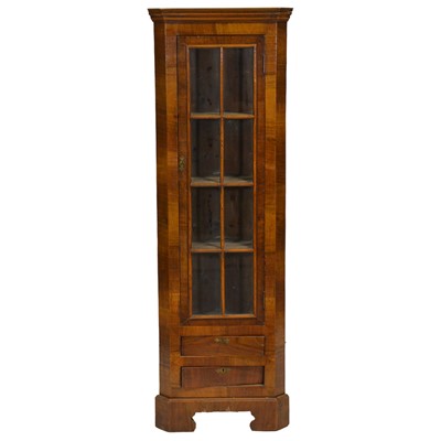 Lot 497 - George II style walnut freestanding corner cupboard