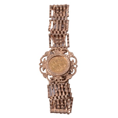 Lot 165 - A Gold Full Sovereign Coin bracelet.