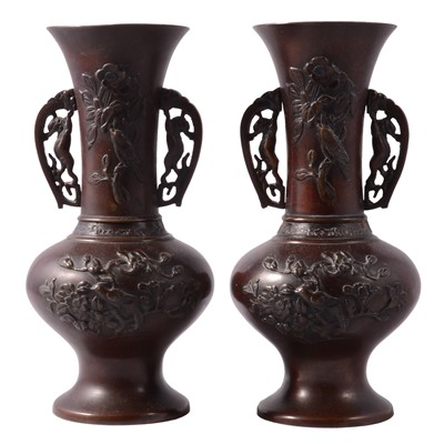 Lot 67A - Pair of Chinese bronzed vases
