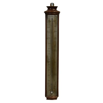 Lot 386 - 19th Century mahogany cased thermometer, Watkins & Hill, London