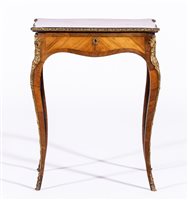 Lot 422 - Louis XV style walnut kingwood and parquetry...
