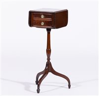 Lot 423 - George III style mahogany pedestal work table,...