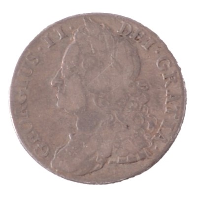 Lot 167 - Charles I sixpence, and George II shilling.