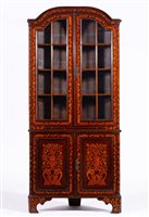 Lot 427 - Dutch walnut and marquetry freestanding corner...