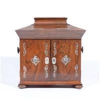 Lot 429 - William IV rosewood table cabinet, with mother...