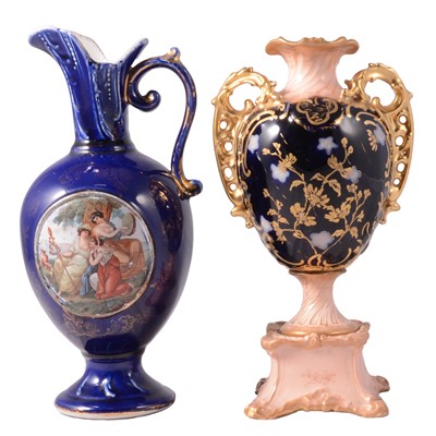 Lot 7 - Early 20th century Continental cabinet vase, and a Continental jug