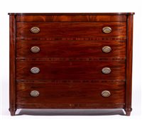 Lot 435 - George IV mahogany bowfront chest of drawers,...