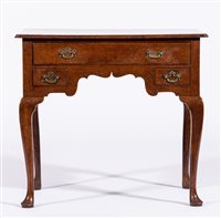 Lot 437 - George II oak lowboy, rectangular top with...