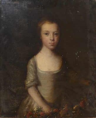 Lot 358 - R Kynaston, 1759, Portrait of a girl