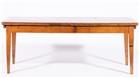 Lot 439 - Fruitwood and beech draw-leaf kitchen table,...