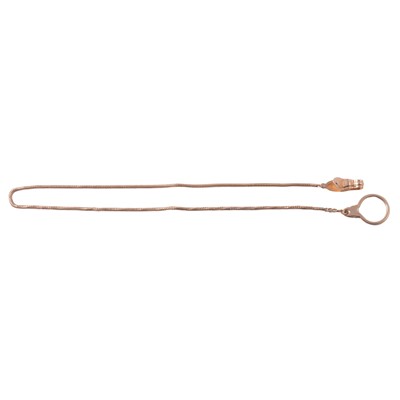 Lot 356 - A yellow metal snake link watch chain with fittings.
