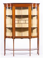 Lot 441 - Edwardian inlaid mahogany breakfront display...