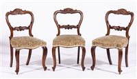 Lot 452 - Set of six Victorian rosewood hoop back dining...