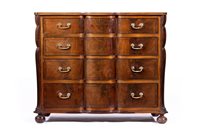 Lot 454 - George III style mahogany shaped front chest...