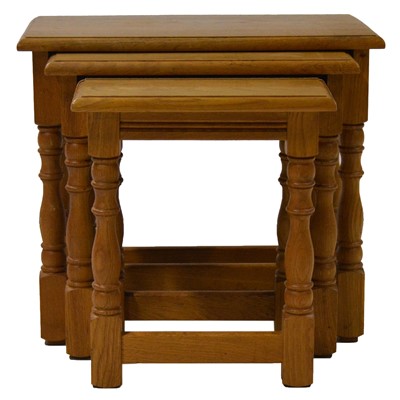 Lot 96 - Nest of oak coffee tables