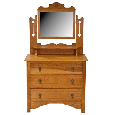 Lot 256 - Edwardian Arts and Crafts oak dressing chest