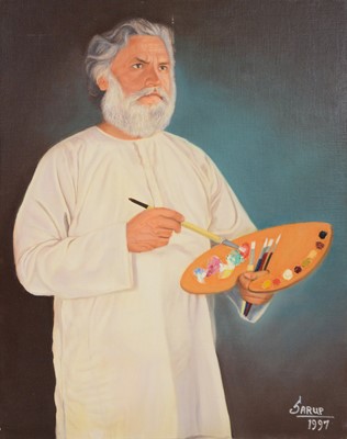 Lot 450 - Sarup Singh Dhandia MBE, self-portrait of the artist, and five other portraits