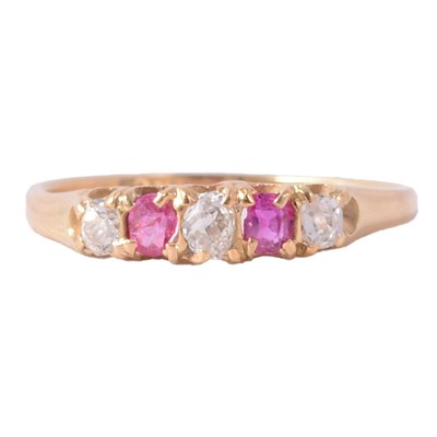 Lot 35 - A ruby and diamond ring.