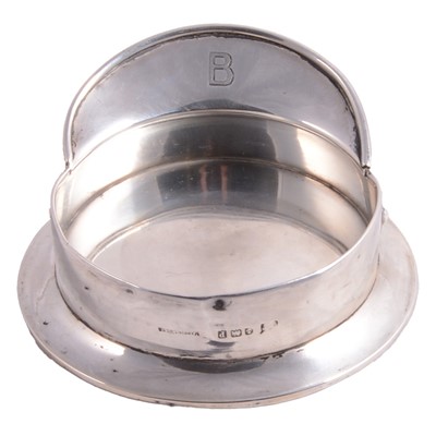 Lot 119 - Silver novelty peaked cap coaster