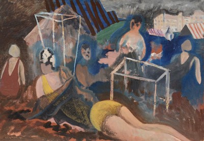Lot 27 - Ronald Hamilton Moore, Bathers, and four other abstract figurative works