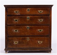 Lot 388 - Joined oak chest of drawers, basically early...