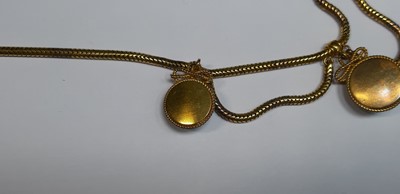 Lot 262 - A turquoise and yellow metal necklace.