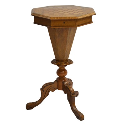 Lot 531 - Victorian walnut and Turnbridge ware games table