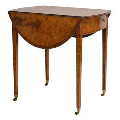 Lot 532 - Victorian burr walnut Pembroke table with mahogany crossbanding