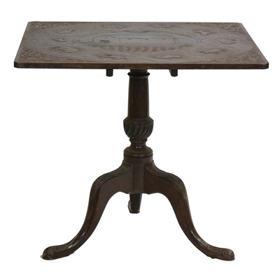 Lot 503 - An interesting carved mahogany tripod table with Noah's Ark top