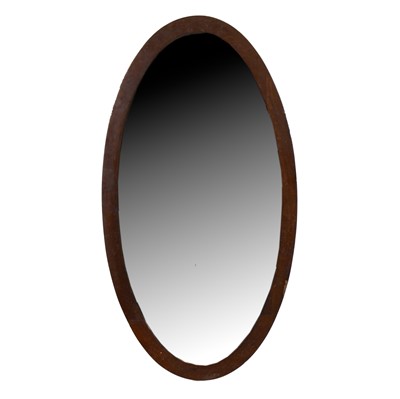 Lot 501 - Oval mahogany framed wall mirror