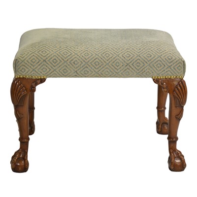 Lot 548 - Georgian style carved mahogany footstool