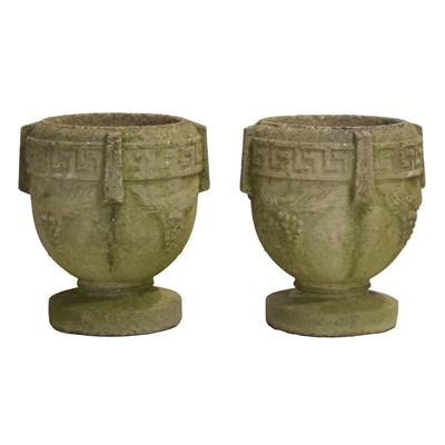 Lot 572 - Two concrete garden planters