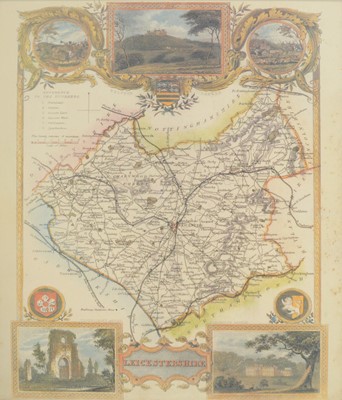 Lot 433 - 20th century reprint of a map of Leicestershire
