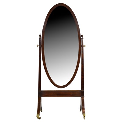Lot 514 - Victorian mahogany floor-standing mirror