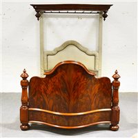 Lot 405A - Victorian mahogany half tester bed, bowfront...