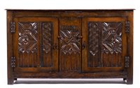 Lot 407 - Joined oak dresser base, early 20th Century,...