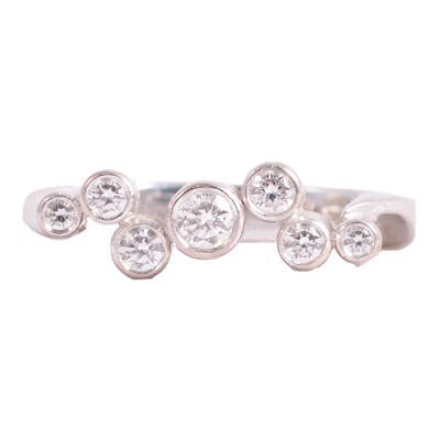 Lot 78 - Georg Jensen - a Cascade design diamond ring.
