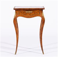Lot 411 - Louis XV style kingwood and parquetry table a...