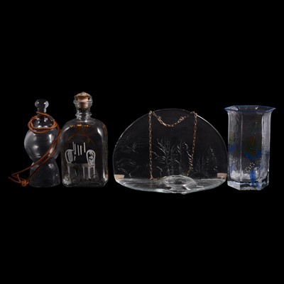 Lot 97 - Pair of Holmgaard glass decanters, and other decorative Art Glass